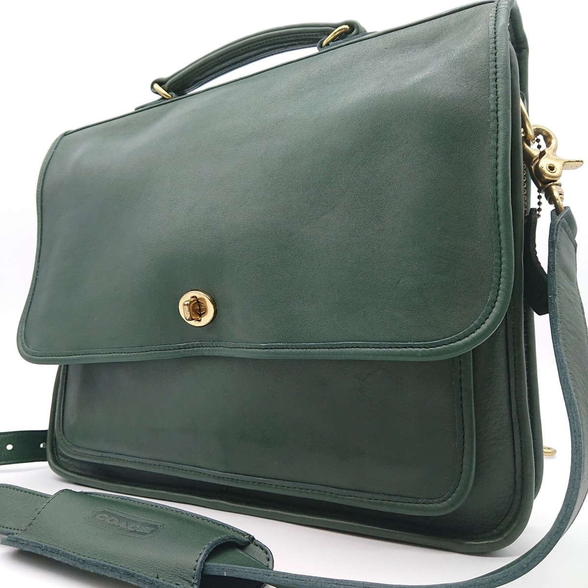 COACH 2way Briefcase Shoulder Bag COLEBROOK 5181 Green COACH 2way Briefcase Shoulder Bag COLEBROOK 5181 Green