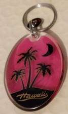 Hawaii Souvenir Acrylic Keychains-Pink Palm Trees
