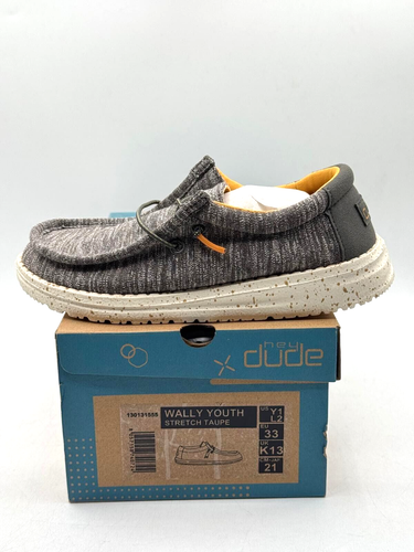 Hey Dude Wally Youth Stretch Taupe 130131555 - US Youth 1 Women 2 EU 33 - Picture 5 of 5