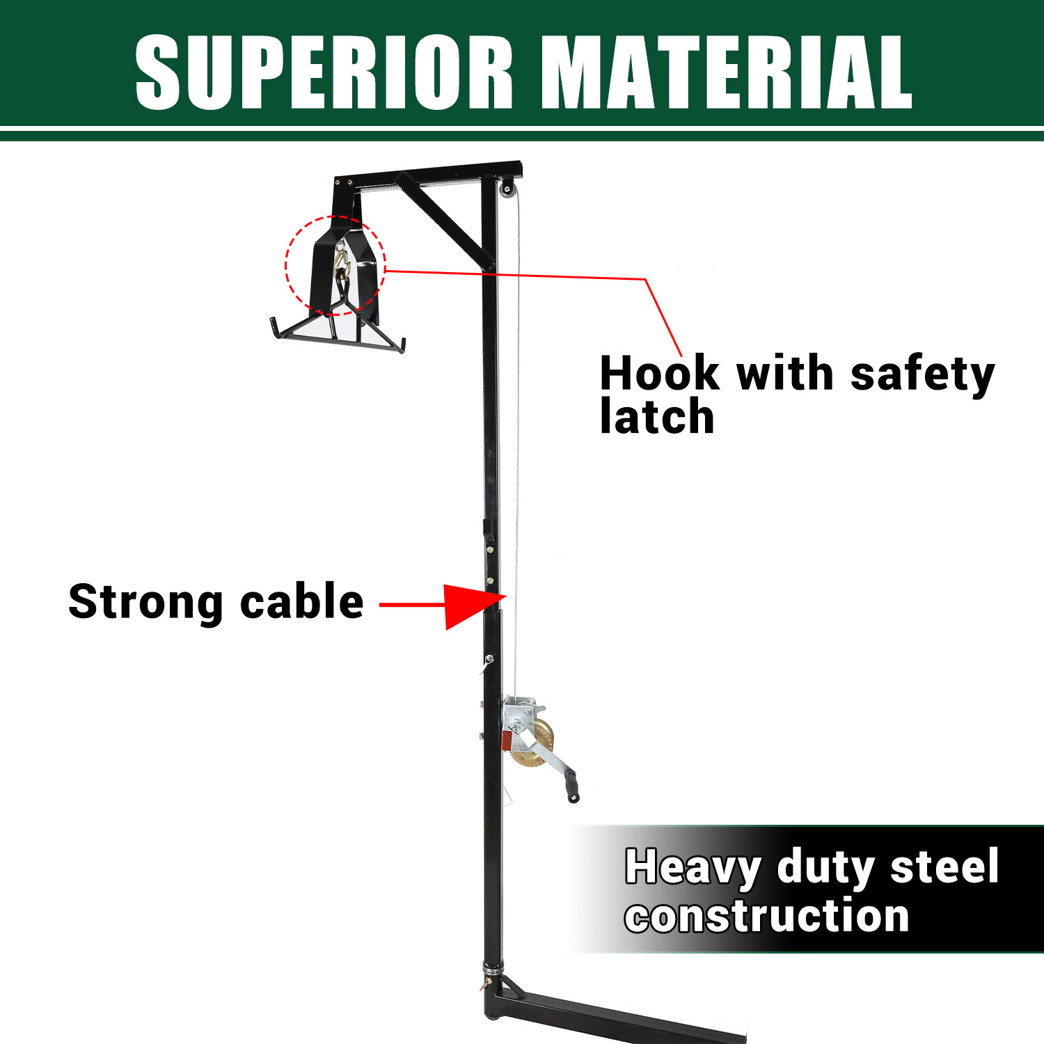 Truck 2" Hitch Game Hoist 600LB Big Game Hunting Deer Hoist Winch Lift
