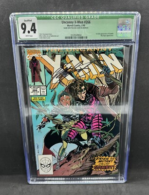 Signed Claremont Uncanny X-Men #266 CGC 9.4 White Pages 1st Gambit