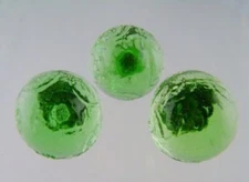 Lovely Old Domed Green Pressed Glass Push Pin / Picture Rail Hanger 