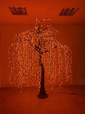 10' Orange LED Weeping Willow Tree