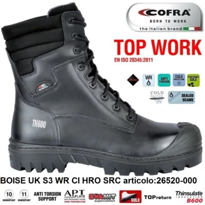 SICHERHEITSSTIEFEL COFRA BOISE UK S3 WR CI HRO SRC Leder Blume wasserabweisend