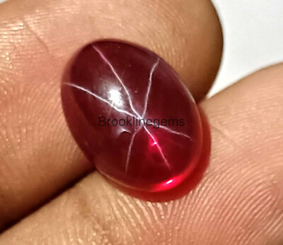 NATURAL CERTIFIED 9.25 CT ATTRACTIVE 6 RAYS STAR RED RUBY OVAL CUT GEMSTONE 4JKI