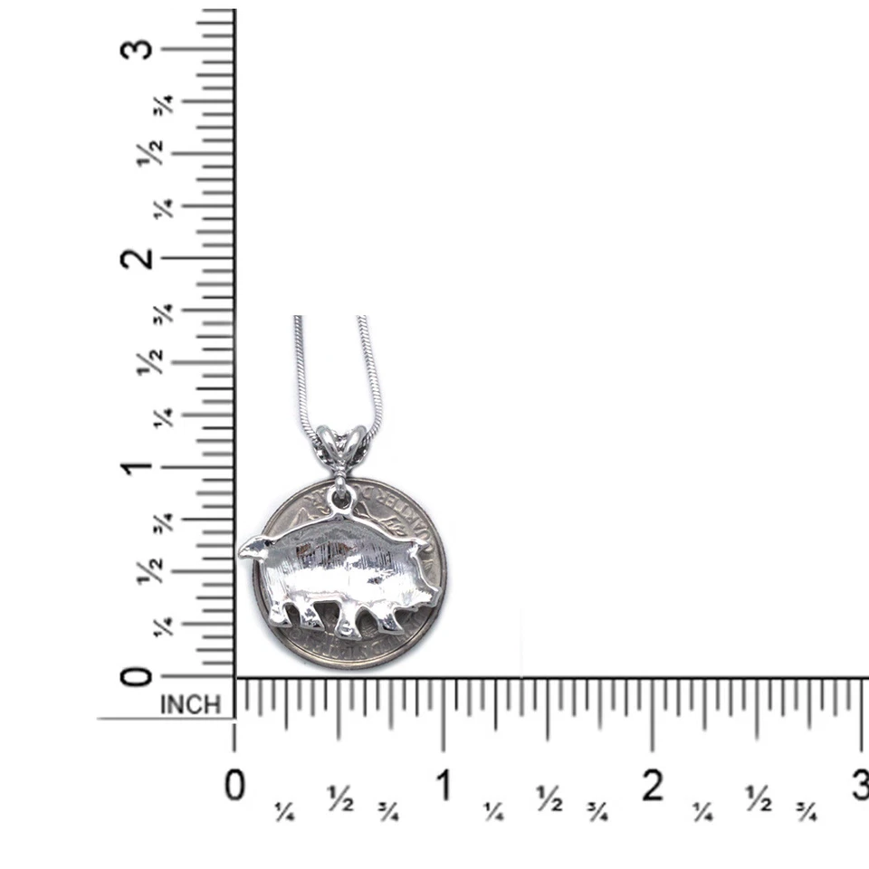 Pequeño Cerdito Mascota Granja Animal Corazón Dije Colgante Collar Joyería Cristal Foto 2 de 2