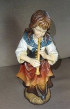Holzfigur Flötenspielerin Südtirol 30 cm holz geschnitzt bemalt 