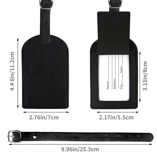 5 Pack Leather Luggage Tags Suitcase Identifiers Luggage Bag Travel Tags