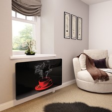 Glass Radiator Cover Printed - Red Coffee Cup - Made By Premier Range