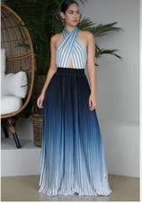 Womens BblueSummer PleatedMaxi Dress  Fashion Nova - Medium - NWT