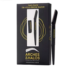 Two Pack Tri- Fold Eyebrow Razor by Arches and Halos for Unisex - 1 Pc Razor