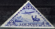 Product Image: Touva Aircraft over Siberian Fauna Animals Deer stamp 1936 MLH