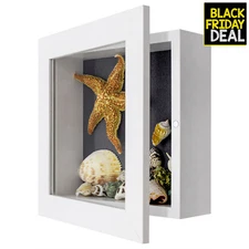 8x8 Shadow Box Frame Display Case 2-inch Depth for Photo Artworks Gifts, White