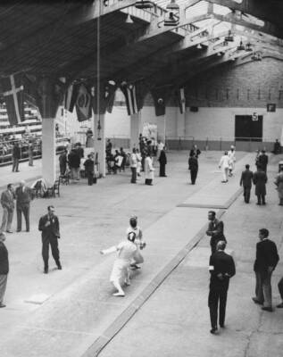 Olympic Sabre Event At Palace Of Engineering Wembley 1948 Old Photo