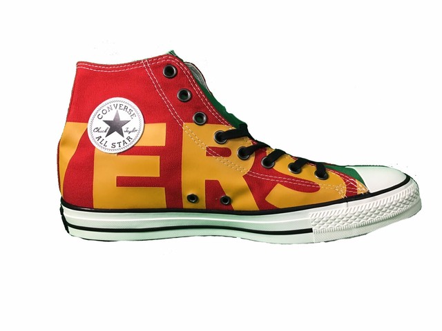 red blue green and yellow converse
