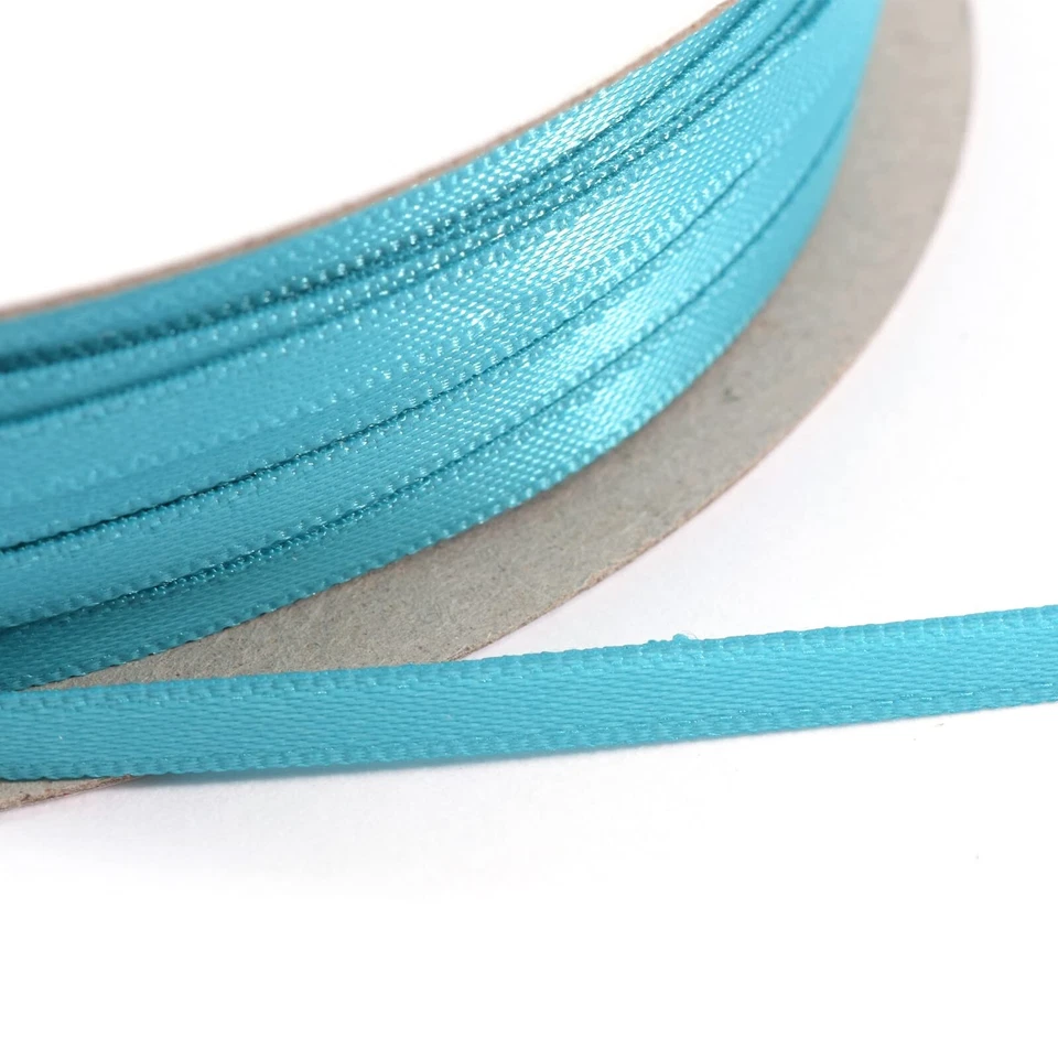 SATIN RIBBON 457m / 500 Yards BULK ROLL 3mm Turquoise Blue Double Faced Sided - image 2 of 2