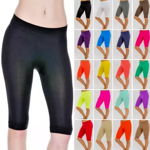 Nylon Leggings 1/2 Length Over-Knee Shorts Active Sport Dance Cycling