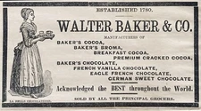1878 AD.(XH64)~WALTER BAKER CO. BOSTON. BAKER’S COCOA AND CHOCOLATE