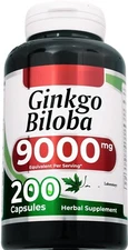 Ginkgo Biloba 9000mg  200 Caps No Preservatoves Gluten Free