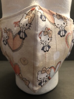 Face Mask Hello Kitty Handmade Fitted Adult Cover Anime