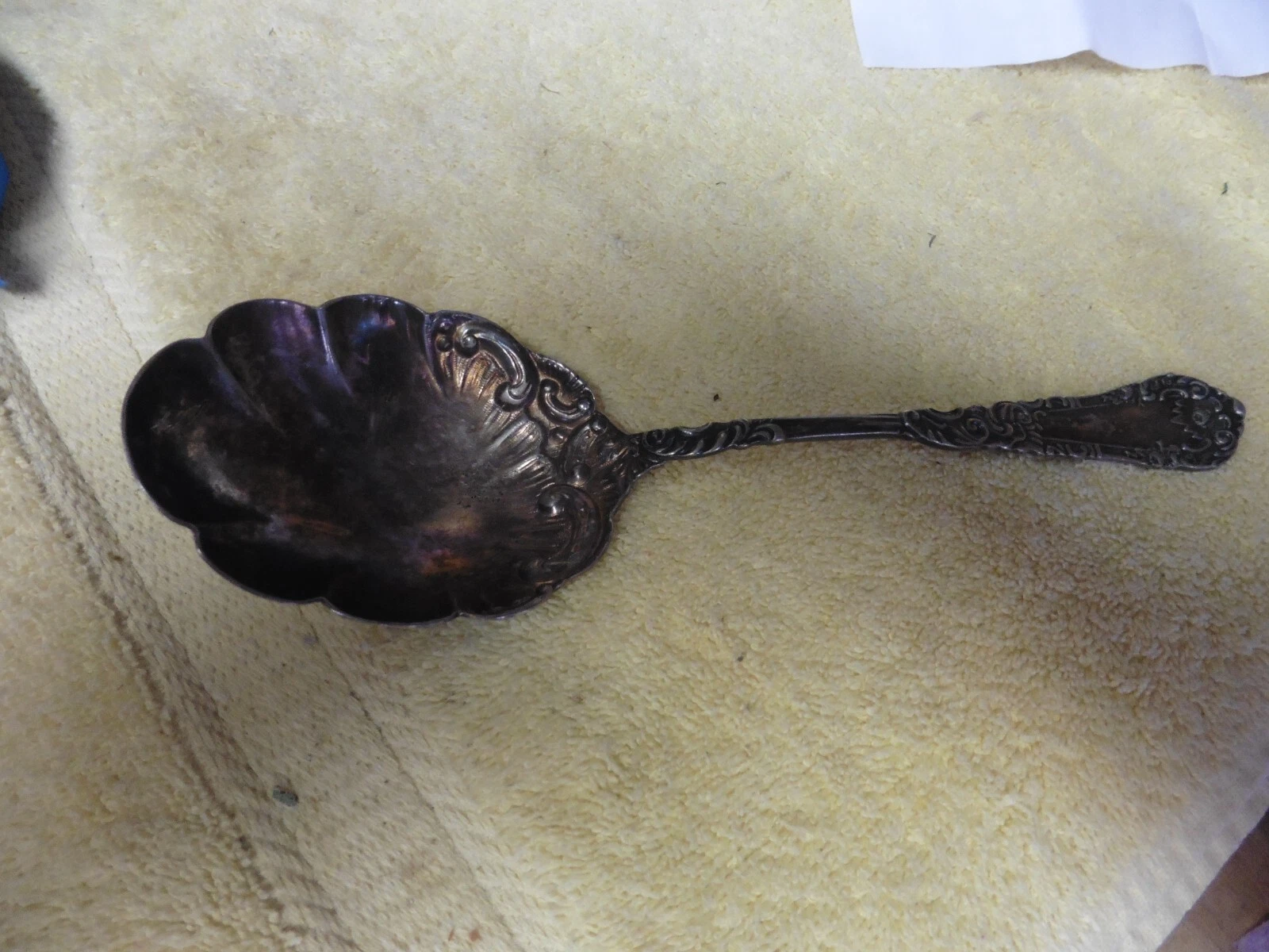 Antique Serving soup spoon WM Rogers silver plate