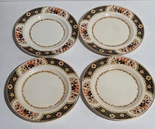 4 - Johnson Bros Pareek MATLOCK 6.25" Dessert Plates ENGLISH Blue & Gold China 