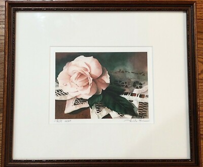 Arleta Pech Pink Solitaire Signed Limited Edition Artist Proof Framed w/ COA