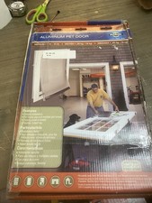 BRAND NEW Petsafe Aluminum Pet Door White Medium Dog Size 8 7/8  X 13 3/4  H