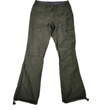 Abercrombie & Fitch Y2K Cargo Pants Women’s 4 Olive Green Zip Hem Utility