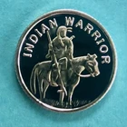 1 Gram Silver Round " Native American Warrior  " Design