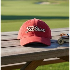 Titleist Pro V1 Fj Footjoy Golf Hat Ball Cap Adjustable Embroidered Logo Red