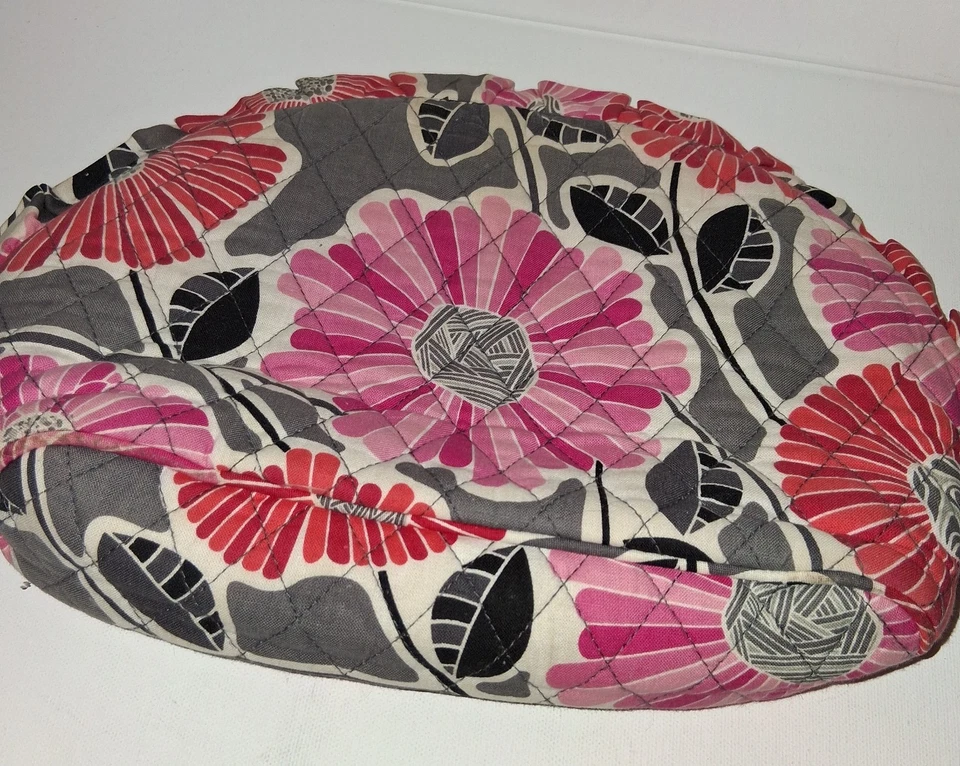 Vera Bradley Bolsa de Viagem Maquiagem Cosmética Clutch FLORES ALEGRES Forrada com Vinil - Imagem 4 de 4