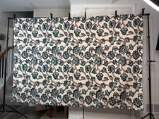 World Market Blue & Brown 60” X  90" Fabric Tablecloth Rectangle Boho