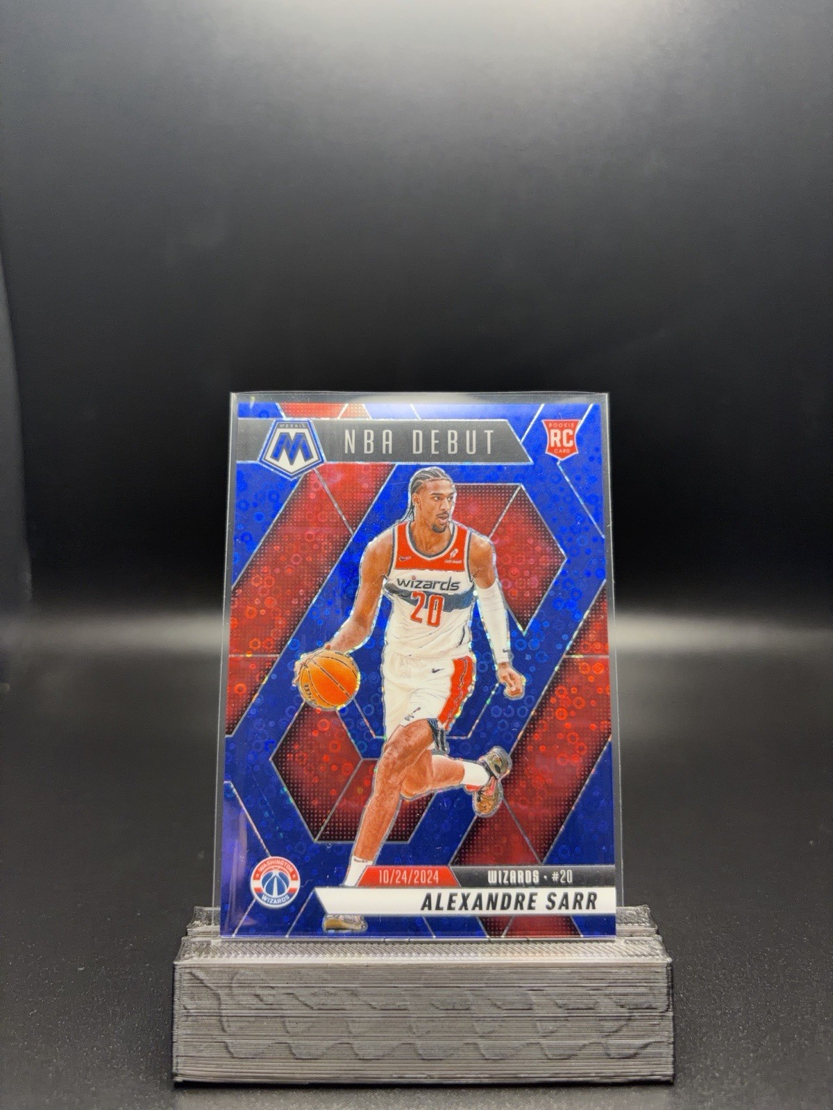 2024-25 Panini Mosaic Alexandre Sarr (RC) NBA Debut /85 Blue Disco #254