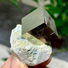 55G  Natural Raw Atone Spanish Pyrete Cubic crystal quartz mineral sample