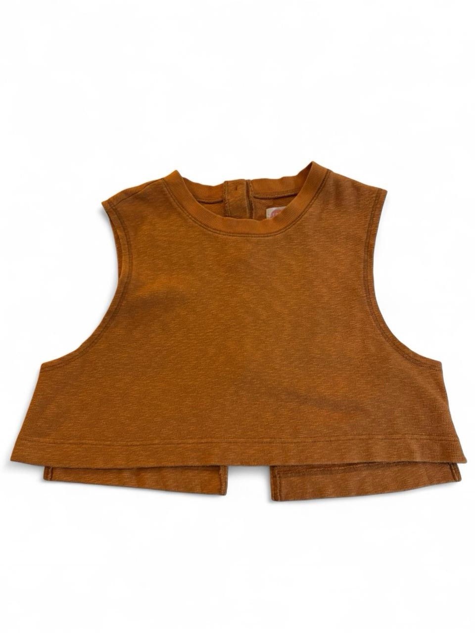 FP Beach Orange Split Back Button Tank Top Medium… - image 4