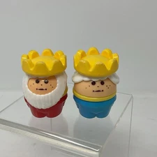 Little Tikes Toddle Tots King Queen Chunky People Red Blue Figures Yellow Crowns