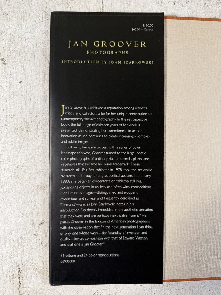 Jan Groover : Photographs by Jan Groover (1993, Hardcover) for