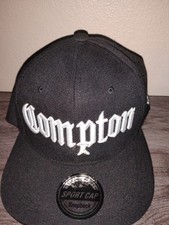 Compton Graphic Print Black Snapback Hat Adjustable Men's One Size Casual