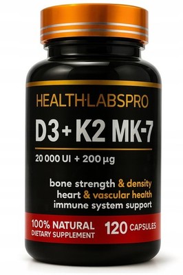 Vitamin D3 20000 + Vitamin K2 200mcg Natürliches MK-7 - 120 Kapseln