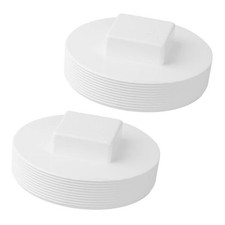 6" PVC Sewer Cleanout Plug, Replacement Drain Pipe Cap, Threaded Pipe 6 inch 2