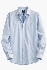 Stafford Travel Mens Easy-Care Broadcloth Dress Shirt Blue 16 34-35 Regular Fit