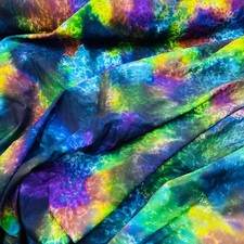 PREMIUM 100% Cotton Batik Tie Dye Fabric Hand Dyed Material Crafts Dress, Nebula