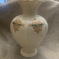Lenox China Catalan Connection 10" Vase blue gold emblem