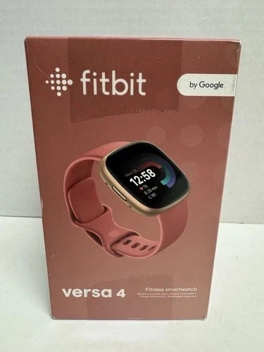 Fitbit Versa 4 Fitness Smartwatch Pink Sand - Copper Rose Aluminum - New -READ!
