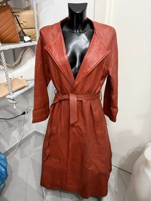 HEIDI Leder Trenchcoat Jacke Damen Farbe Rot Gr. 44 Cod. AM210