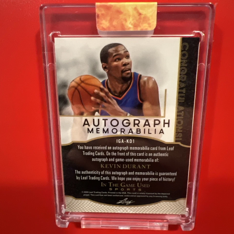 2024 Leaf In The Game Used 运动凯文杜兰特球衣签名 2/3 OKC SP — 第 2/3 张图片