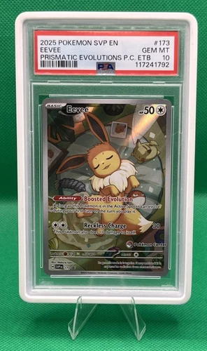 Pokémon TCG Eevee Pokémon Center Prismatic ETB #173 SVP PSA 10 GEM MINT 💎