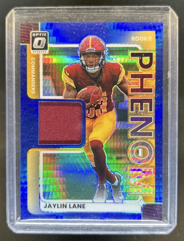 2025 Donruss Optic Jaylin Lane Rookie Phenoms Jersey Blue Hyper RC #RPBH-JLE