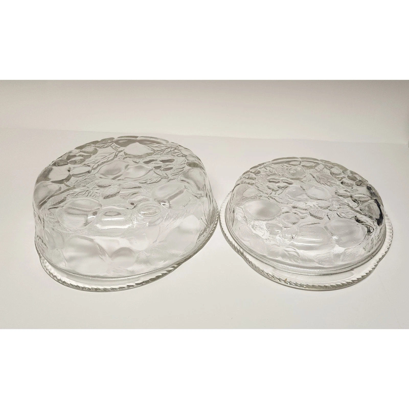 Libbey Orchard Fruit Clear Glass 3Qt Round Casserole Baking Dish & Pie Plate Lid